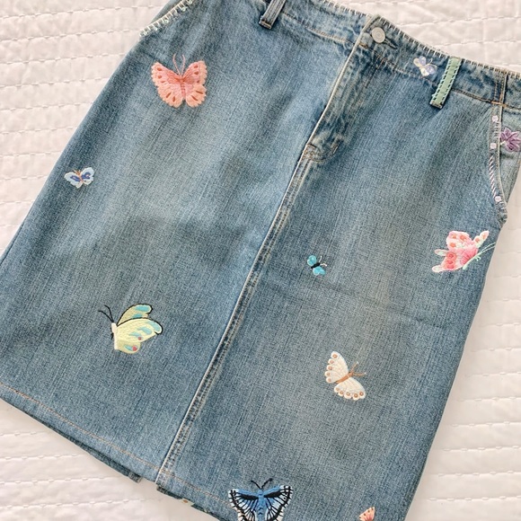 GAP Dresses & Skirts - Vintage Gap Butterfly Denim Skirt